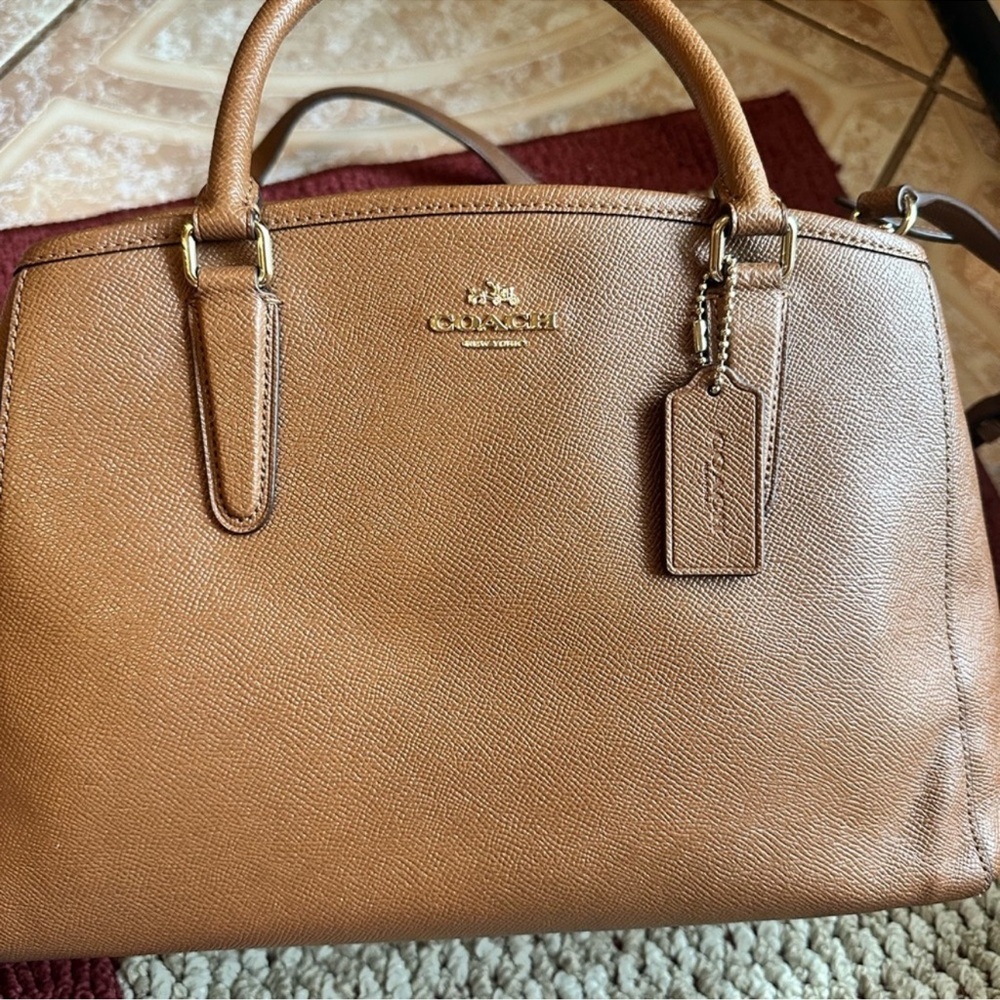 Coach Brown Leather Satchel with Gold Hardware